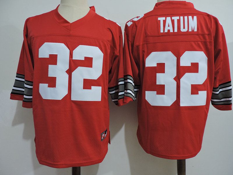 Men Ohio State Buckeyes #32 Tatum Red 2025 NCAA Jersey